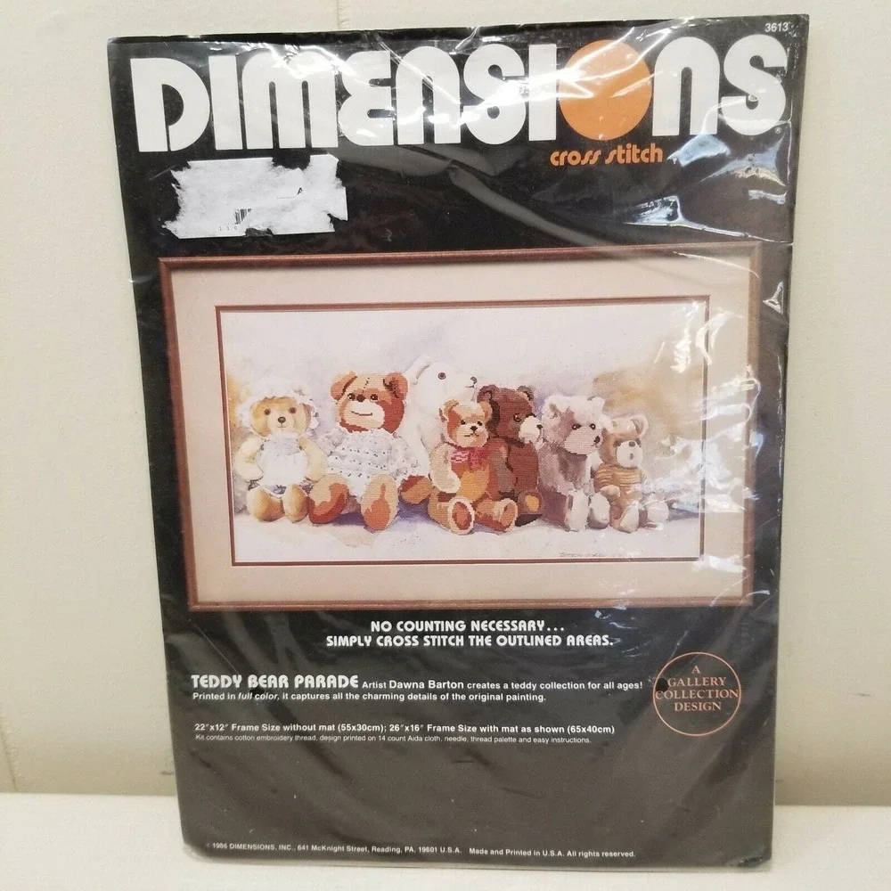 Dimensions Teddy Bear Parade Cross Stitch Kit 22x12 USA 3613